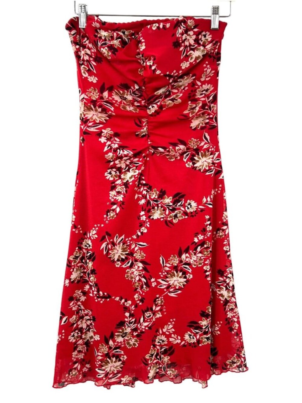 Vintage Le Chateau Meshy Strapless Midi Dress